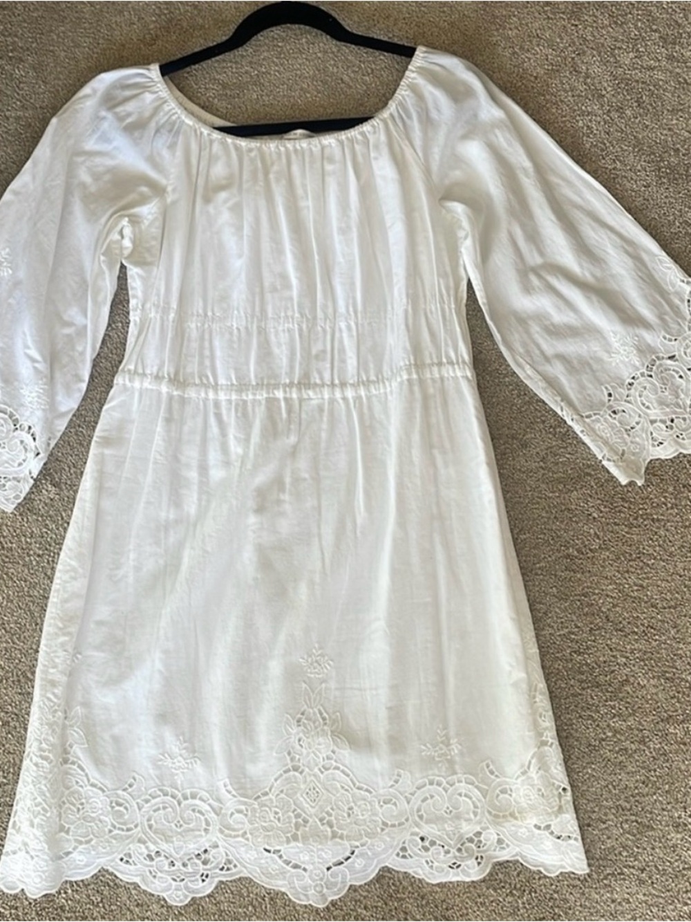 Miguelina white cotton embroidered dress